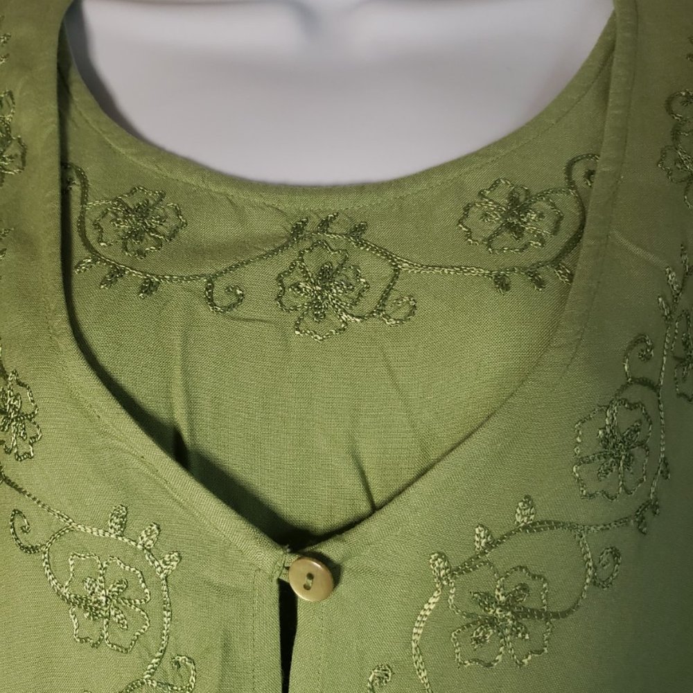 Summer Womens top Studio 1940 18-20W short sleeve lime green - Picture 3 of 8
